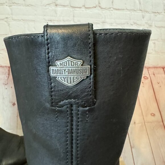 HARLEY-DAVIDSON FOOTWEAR Men's Landon Black Leather Motorcycle Boots Sz 8.5 - Picture 9 of 11